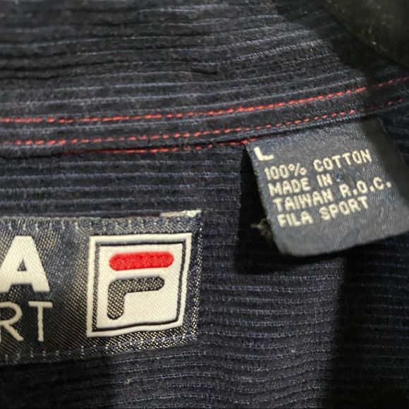 FILA Sport Vintage Shacket Flannel Button Up with Elbow pads-L - Picture 4 of 11